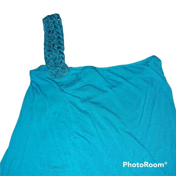 Women’s tube top shoulder blue crochet blouse summer top party holiday sport fun - Picture 9 of 12